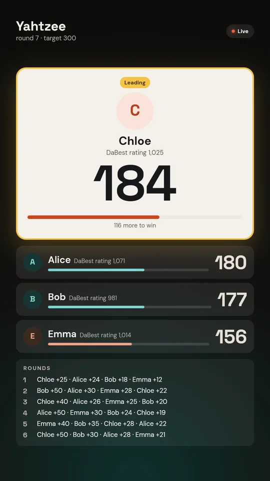 A live match on a portrait kiosk