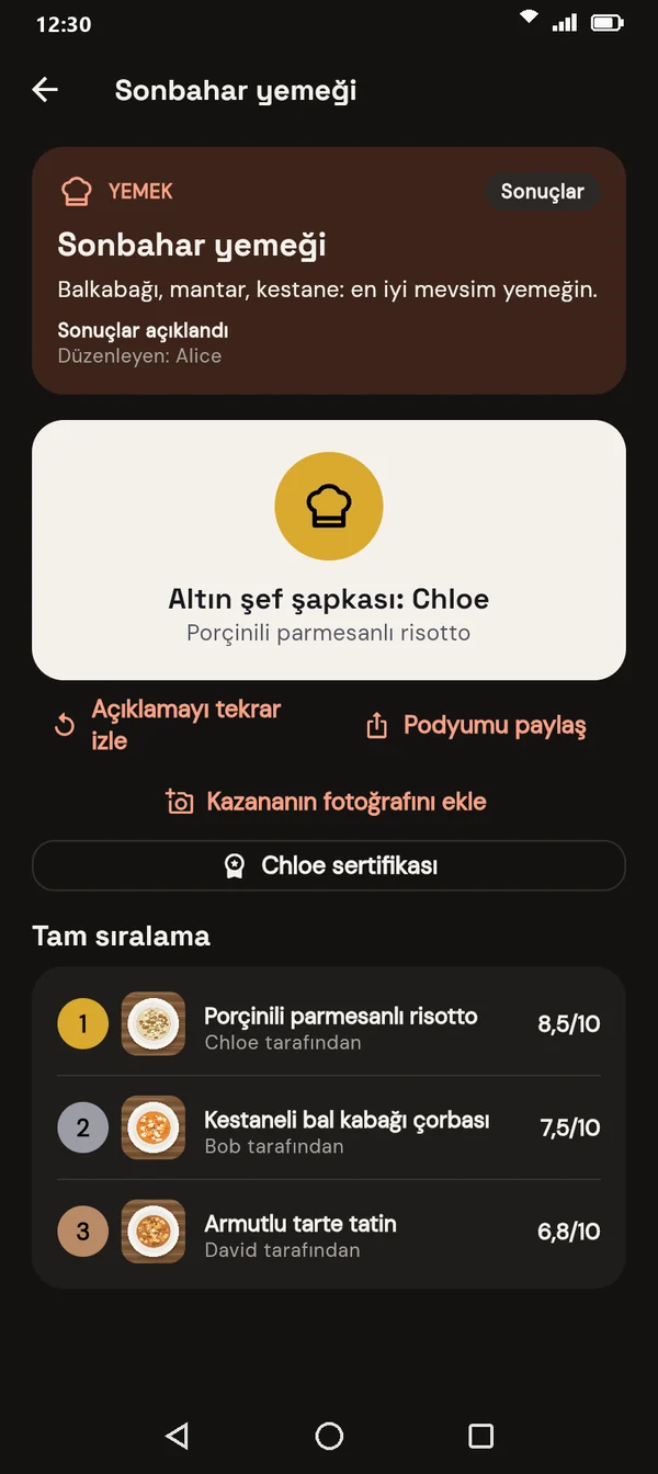 Bir yemek yarışmasının kürsüsü: Altın Kepçe