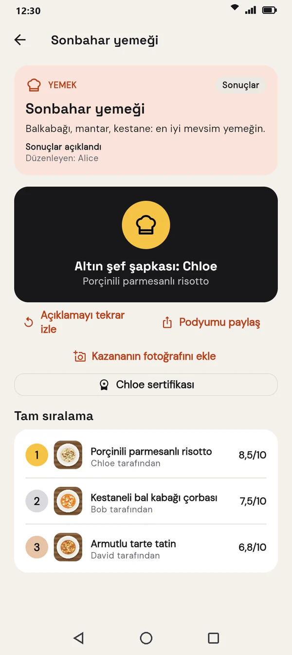 Bir yemek yarışmasının kürsüsü: Altın Kepçe